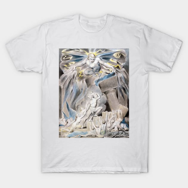 William Blake - Job's Sons and Daughters Overwhelmed by Satan, 1826 T-Shirt by MurellosArt